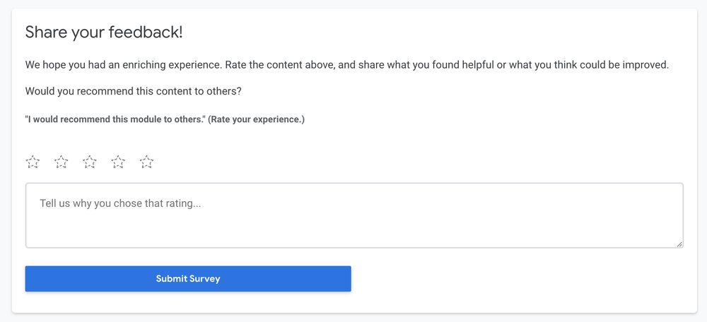 Course feedback form