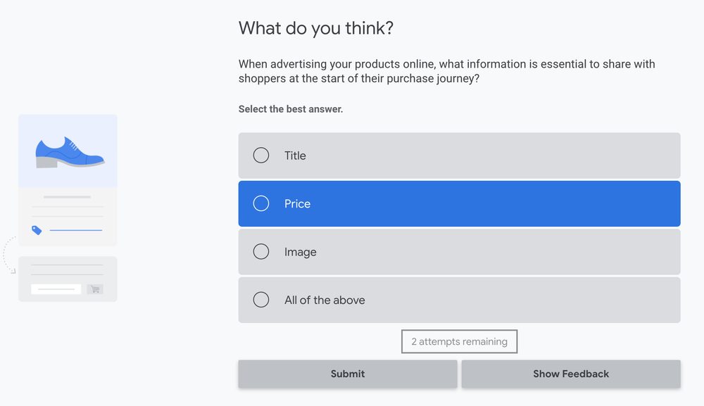 In-module knowledge check